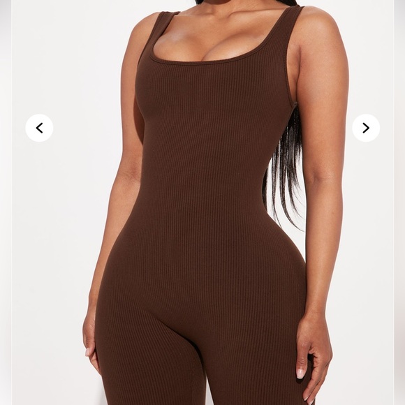 Fashion Nova Brown Snatched Jumpsuit - Picture 2 of 6